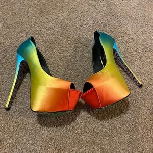Taylor Says Rainbow Platform heels